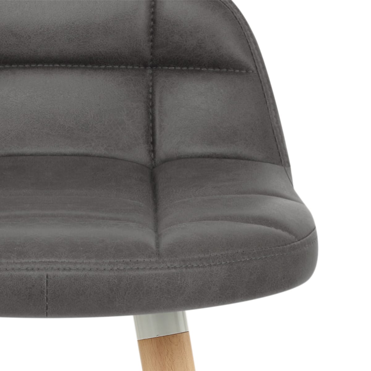 Taburete Polipiel Antiguo Madera - Sole Gris
