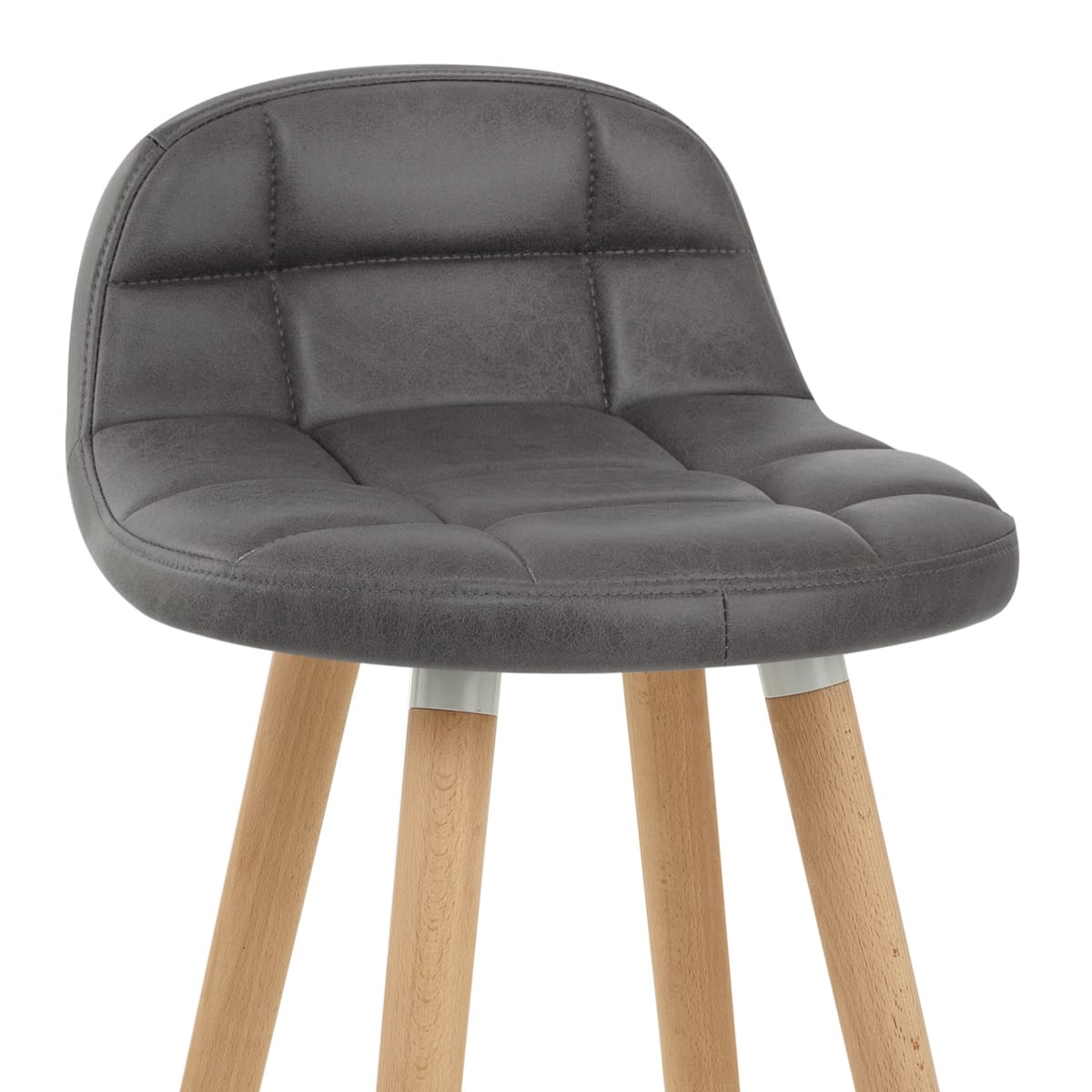 Taburete Polipiel Antiguo Madera - Sole Gris