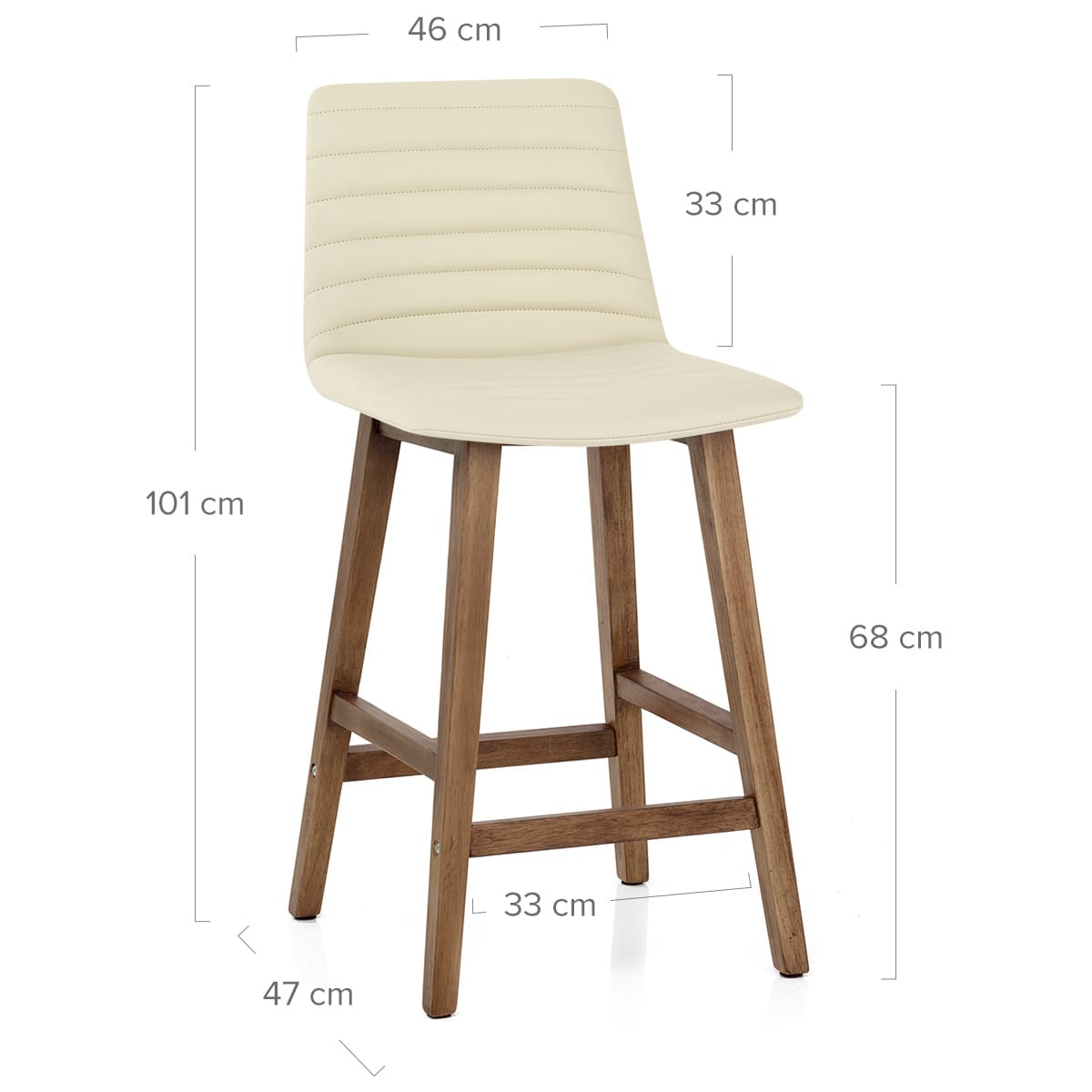 Taburete Polipiel Madera - Spritz Crema