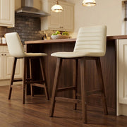 Taburete Polipiel Madera - Spritz Crema