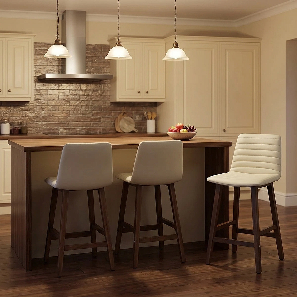 Taburete Polipiel Madera - Spritz Crema