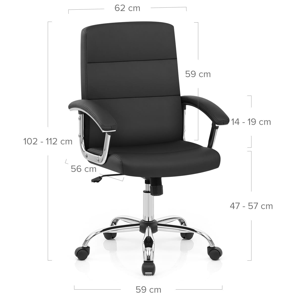 Silla Oficina Polipiel - Stanford Negro