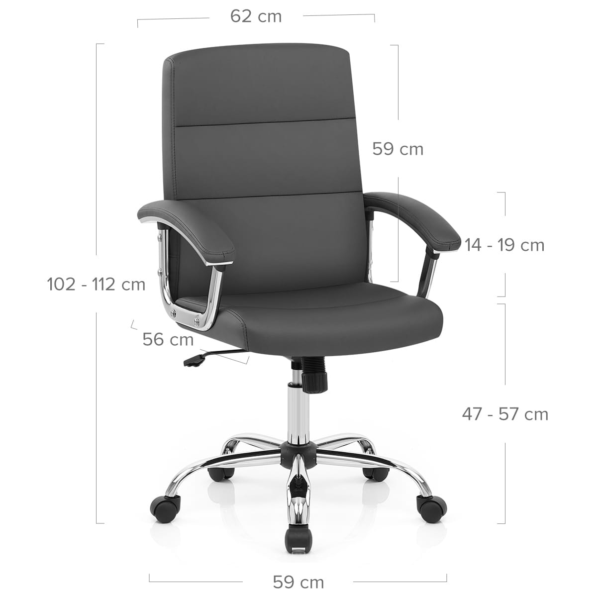 Silla Oficina Polipiel - Stanford Gris