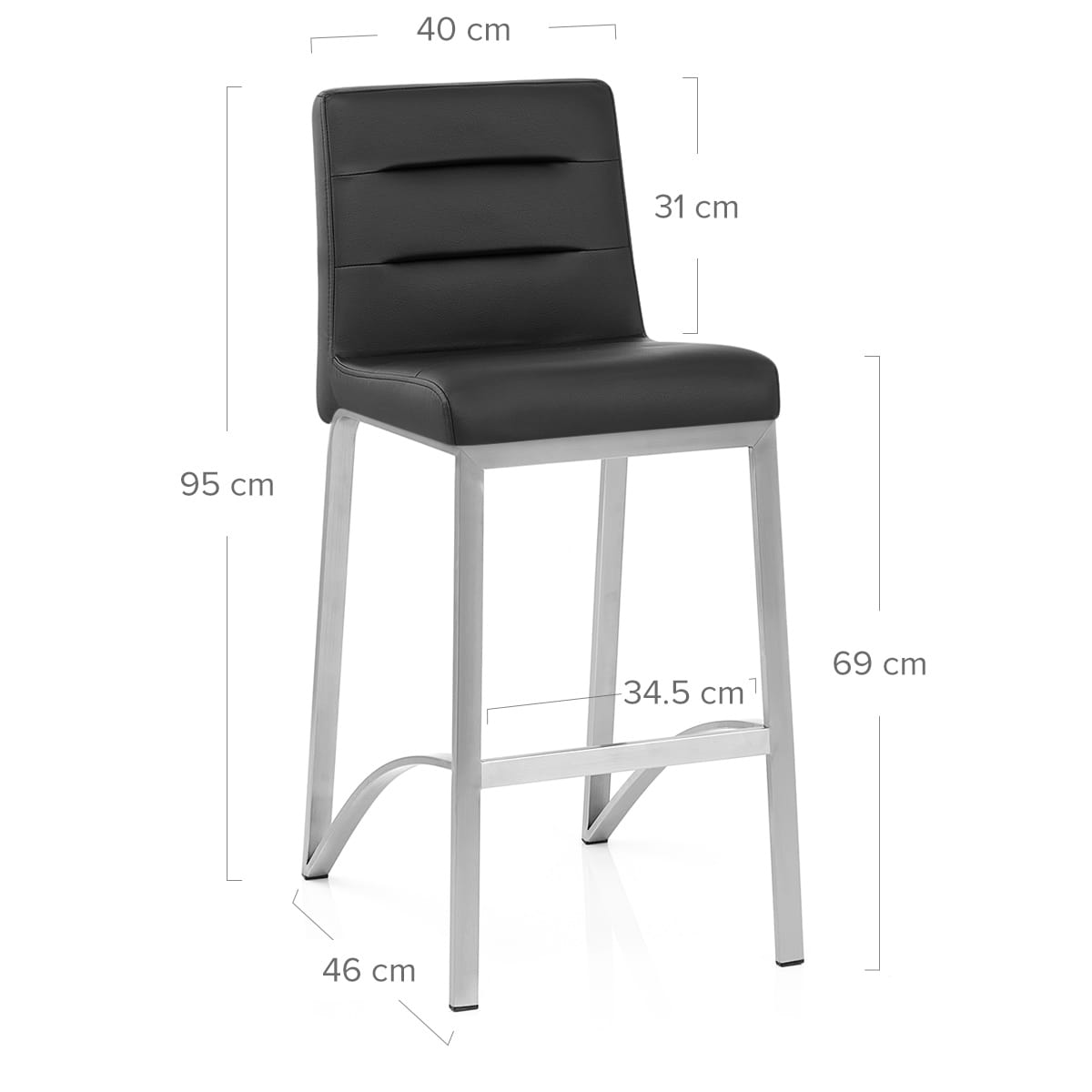 Taburete Polipiel Satinado - Estela Negro