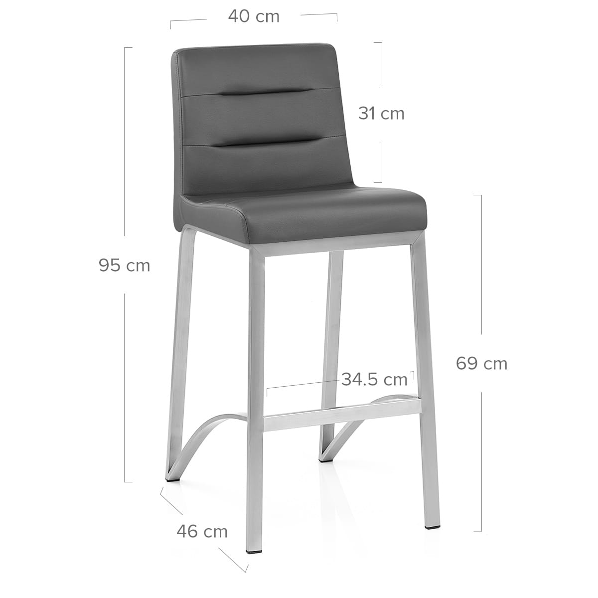 Taburete Polipiel Satinado - Estela Gris