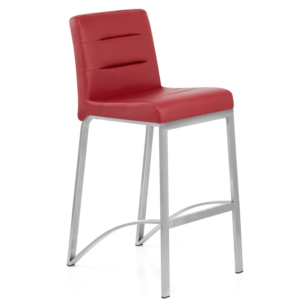 Taburete Polipiel Satinado - Estela Rojo