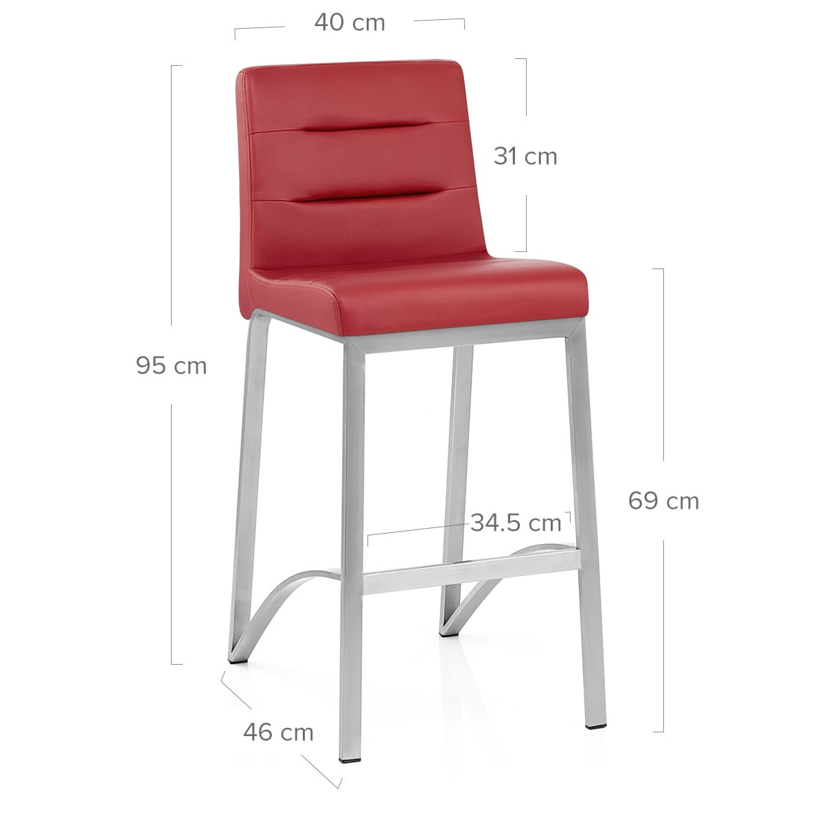 Taburete Polipiel Satinado - Estela Rojo