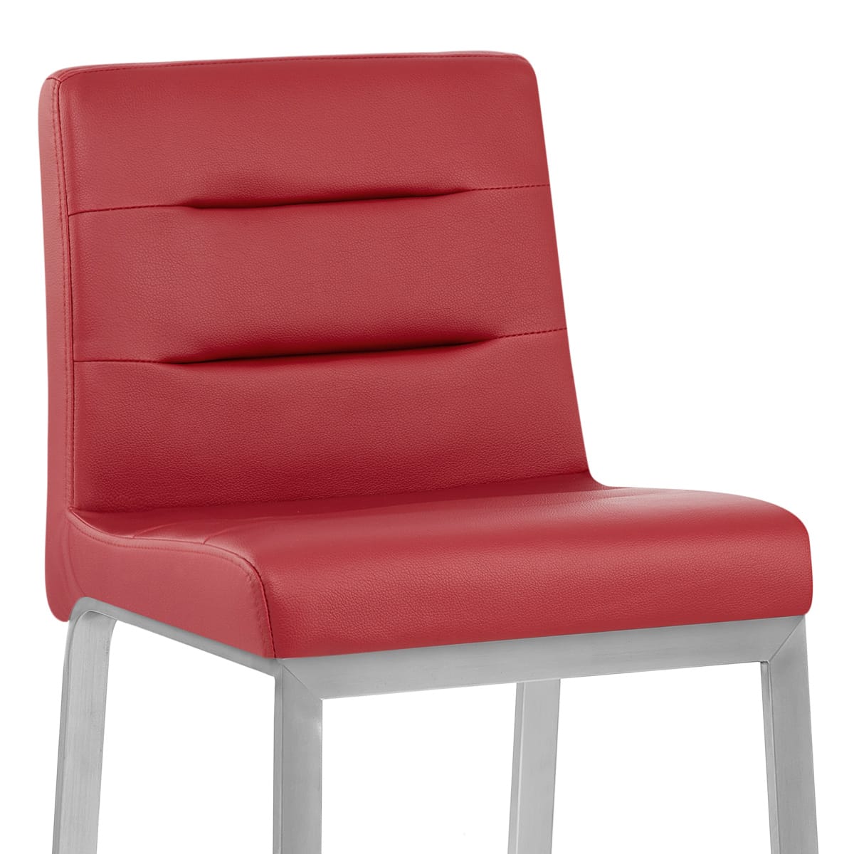 Taburete Polipiel Satinado - Estela Rojo