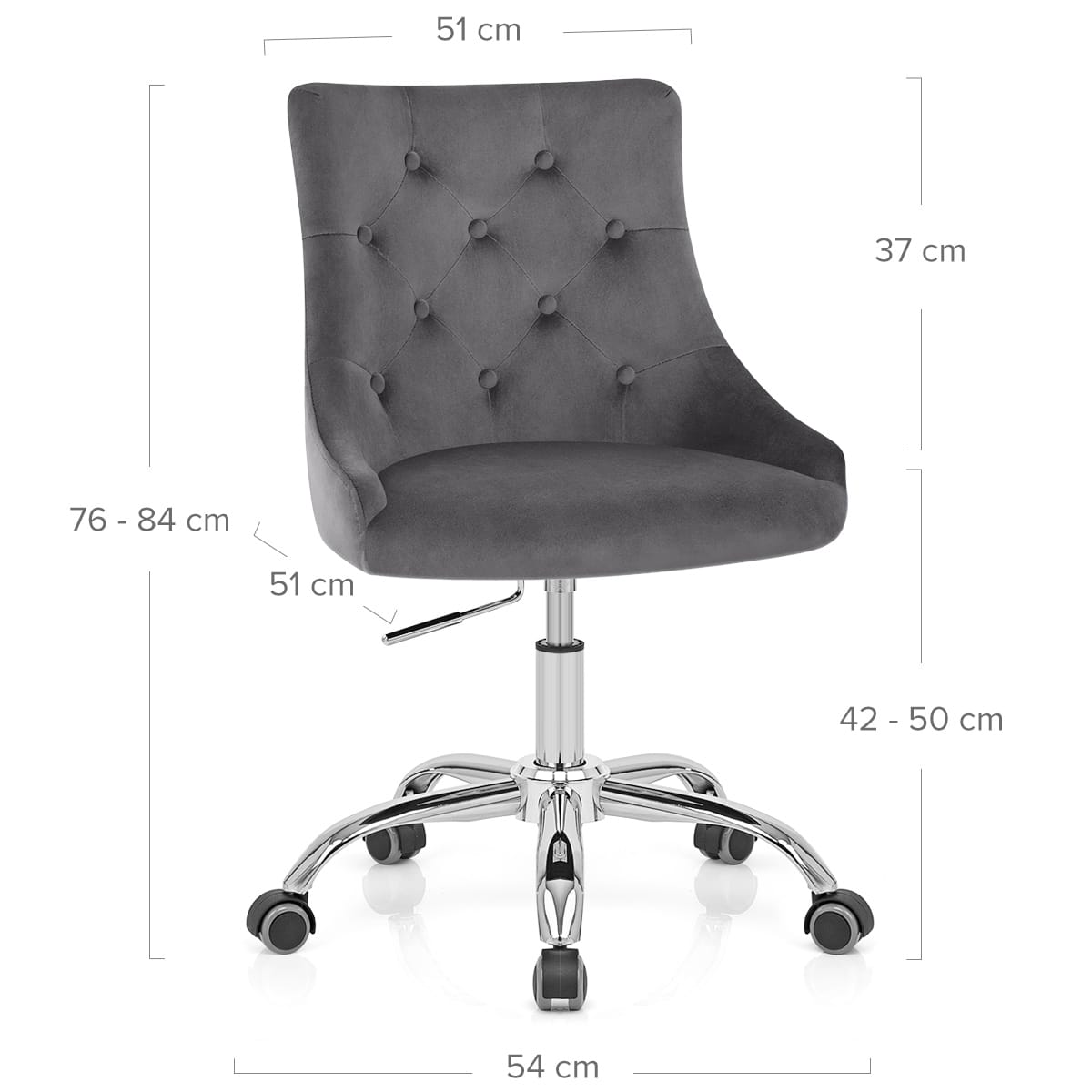Silla Oficina Terciopelo - Sofia Gris Oscuro