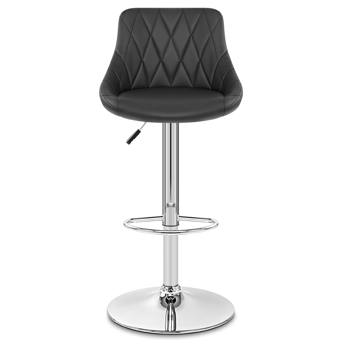 Taburete Polipiel Cromo - Stitch Negro
