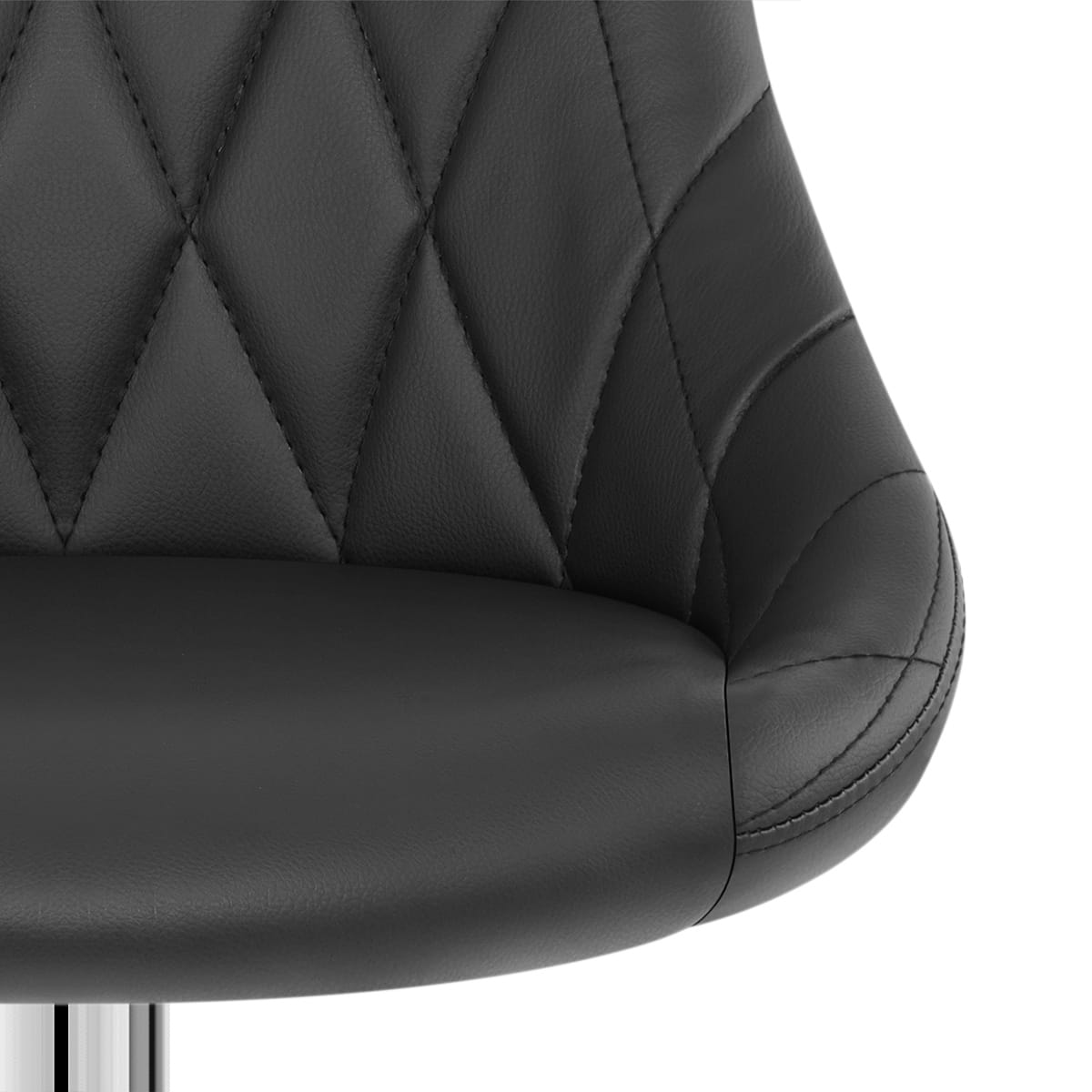 Taburete Polipiel Cromo - Stitch Negro