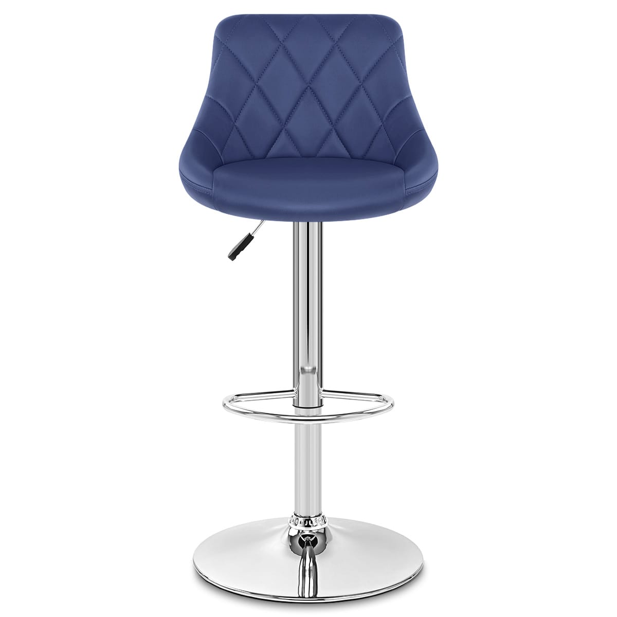 Taburete Polipiel Cromo - Stitch Azul