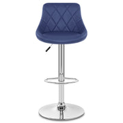 Taburete Polipiel Cromo - Stitch Azul