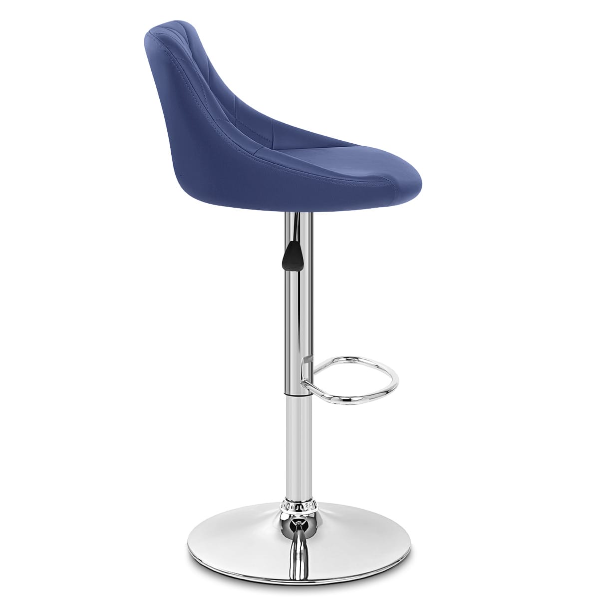 Taburete Polipiel Cromo - Stitch Azul