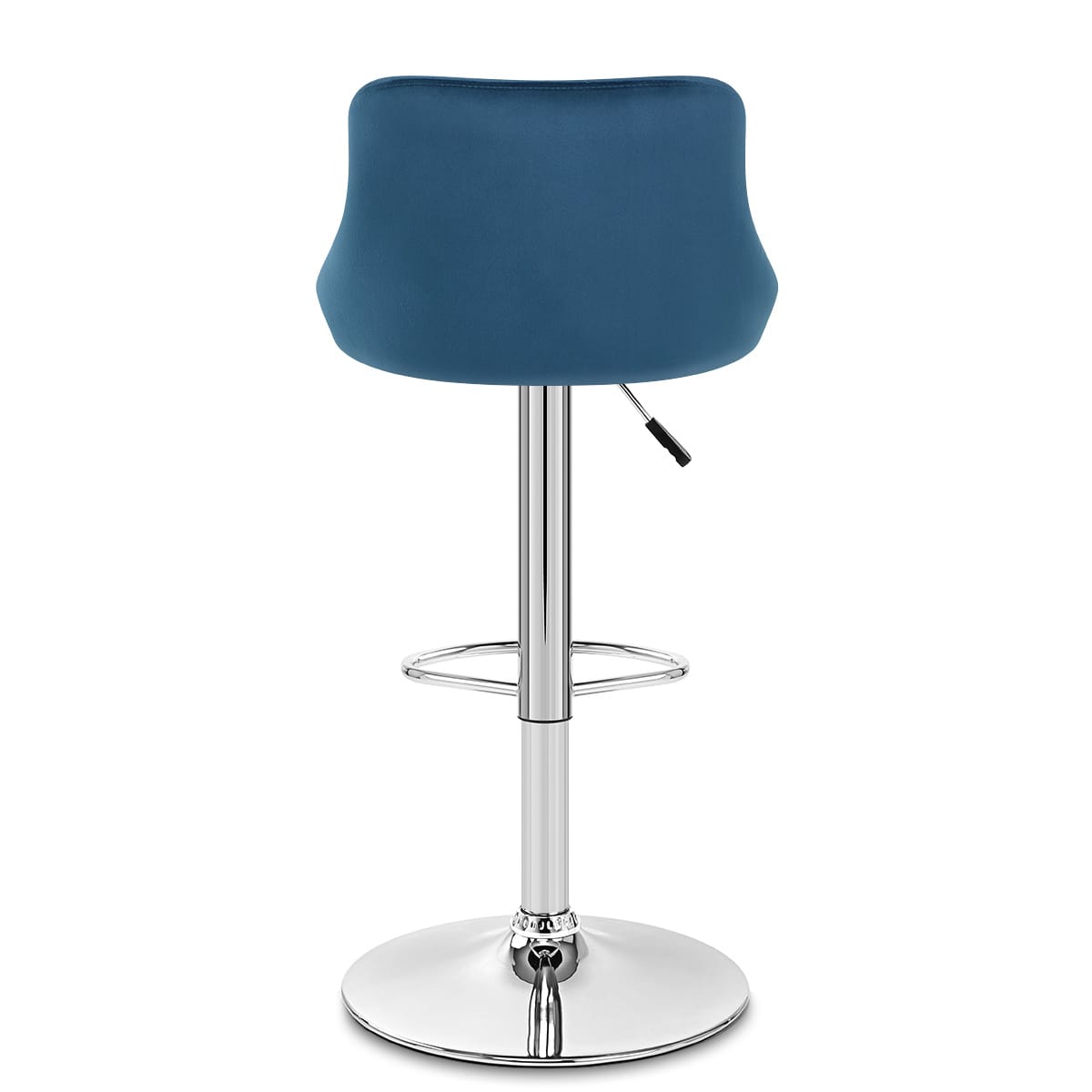 Taburete Terciopelo Cromo - Stitch Azul