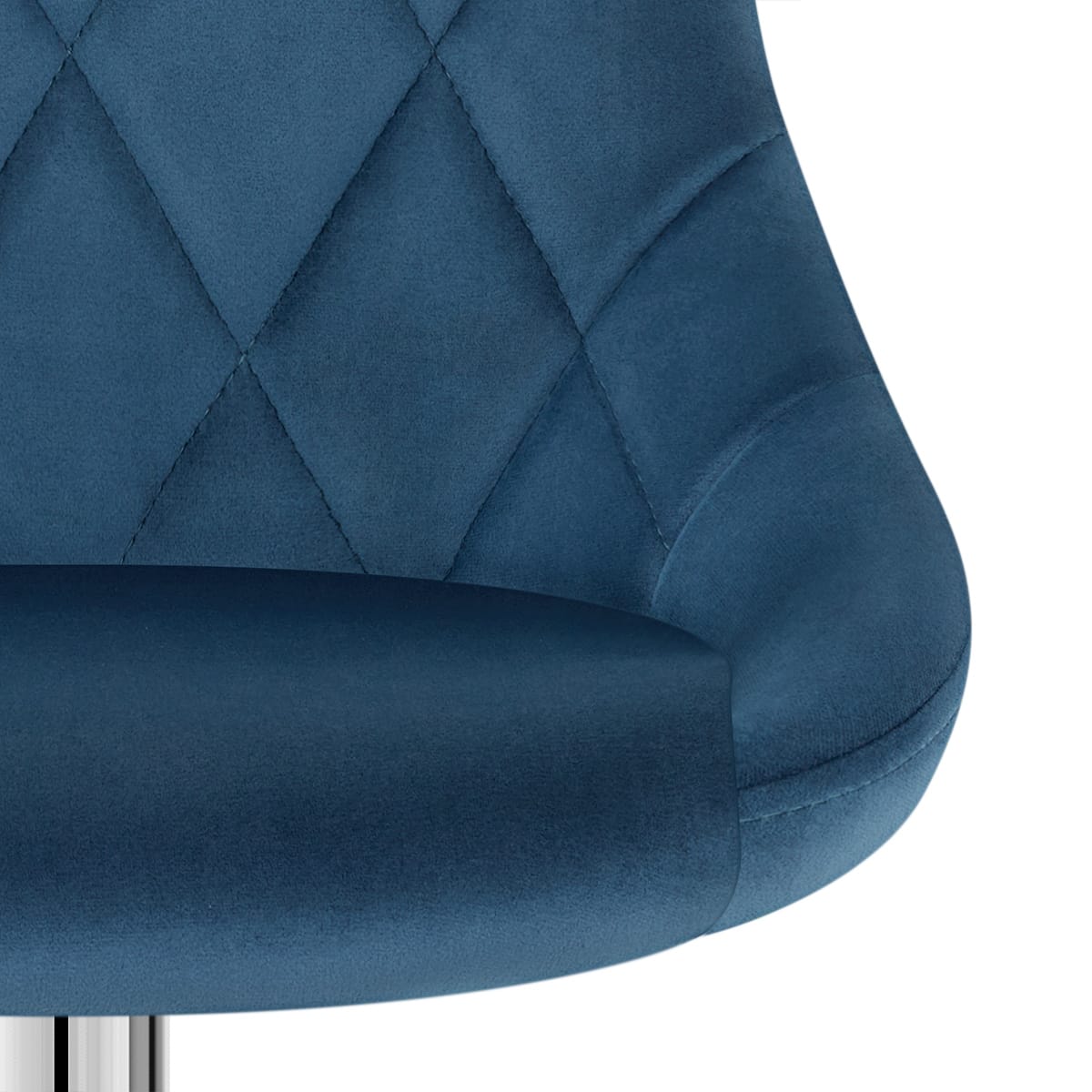 Taburete Terciopelo Cromo - Stitch Azul