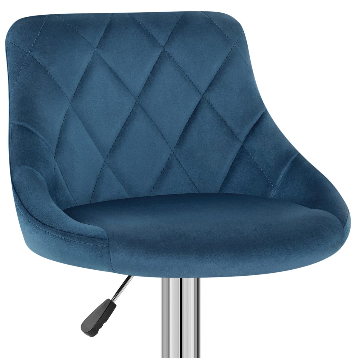 Taburete Terciopelo Cromo - Stitch Azul