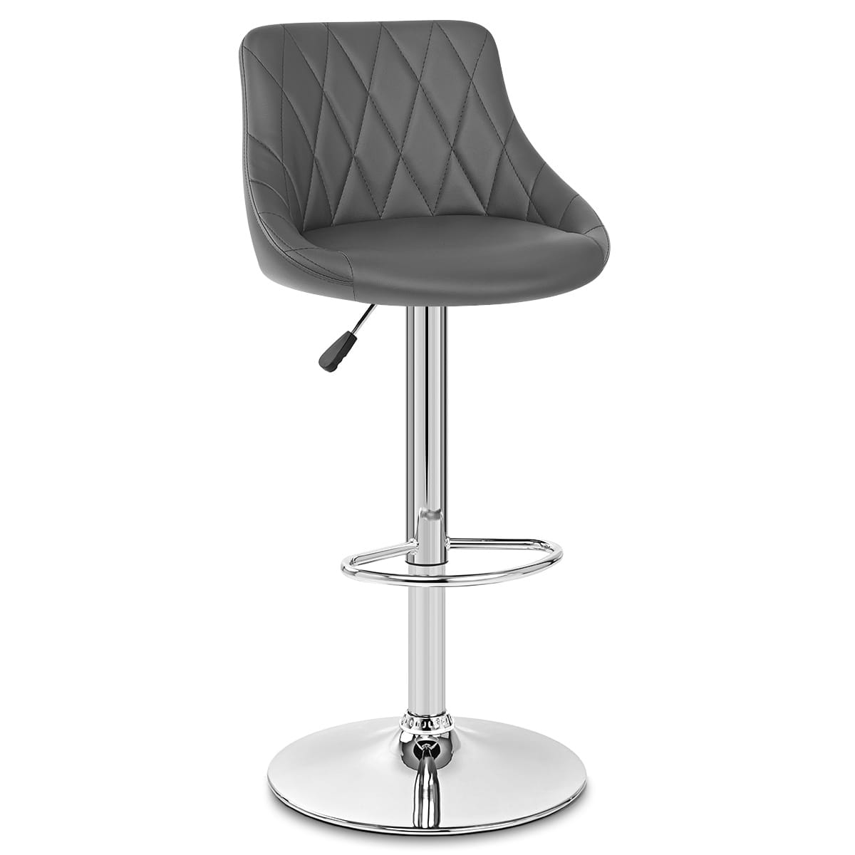 Taburete Polipiel Cromo - Stitch Gris