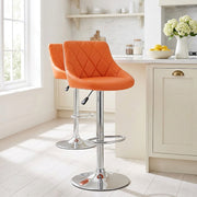 Taburete Polipiel Cromo - Stitch Naranja