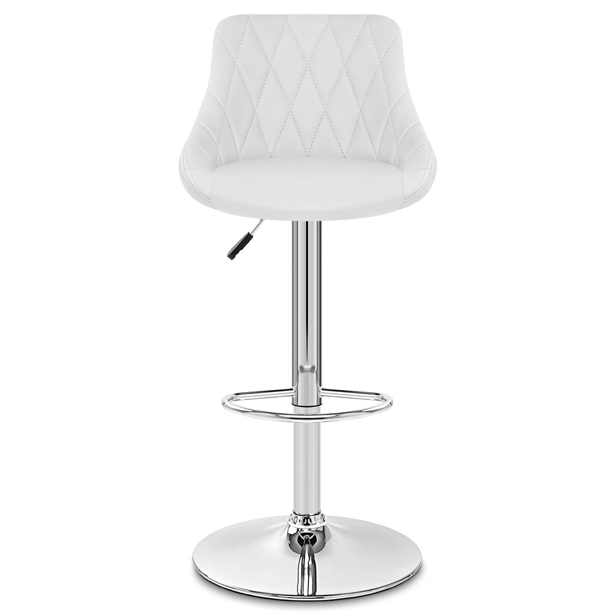 Taburete Polipiel Cromo - Stitch Blanco