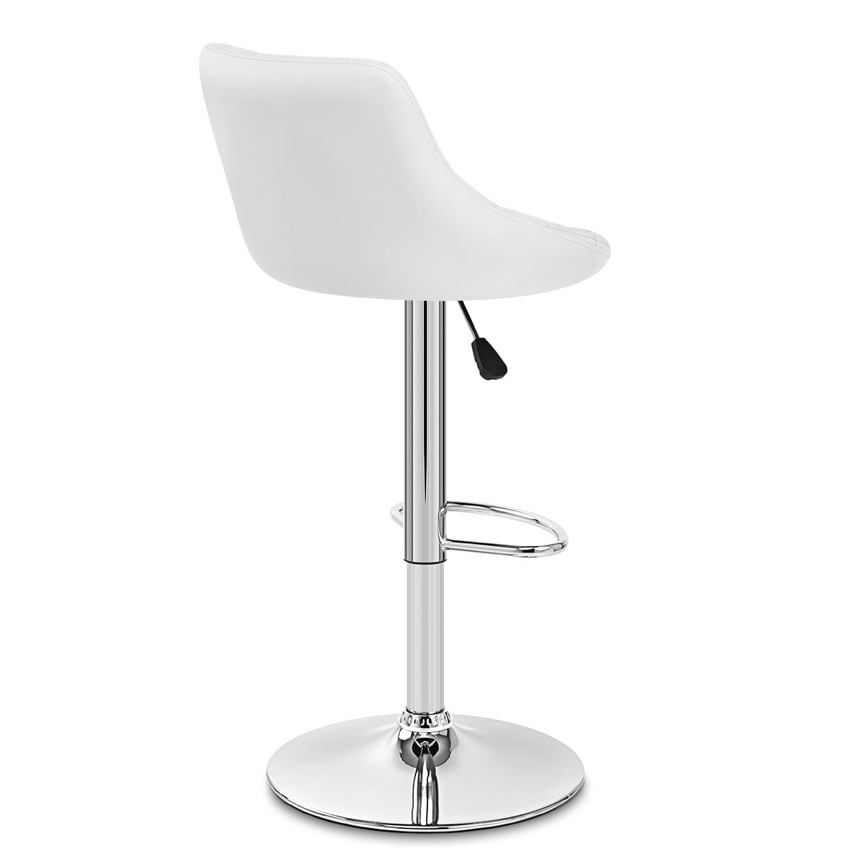 Taburete Polipiel Cromo - Stitch Blanco