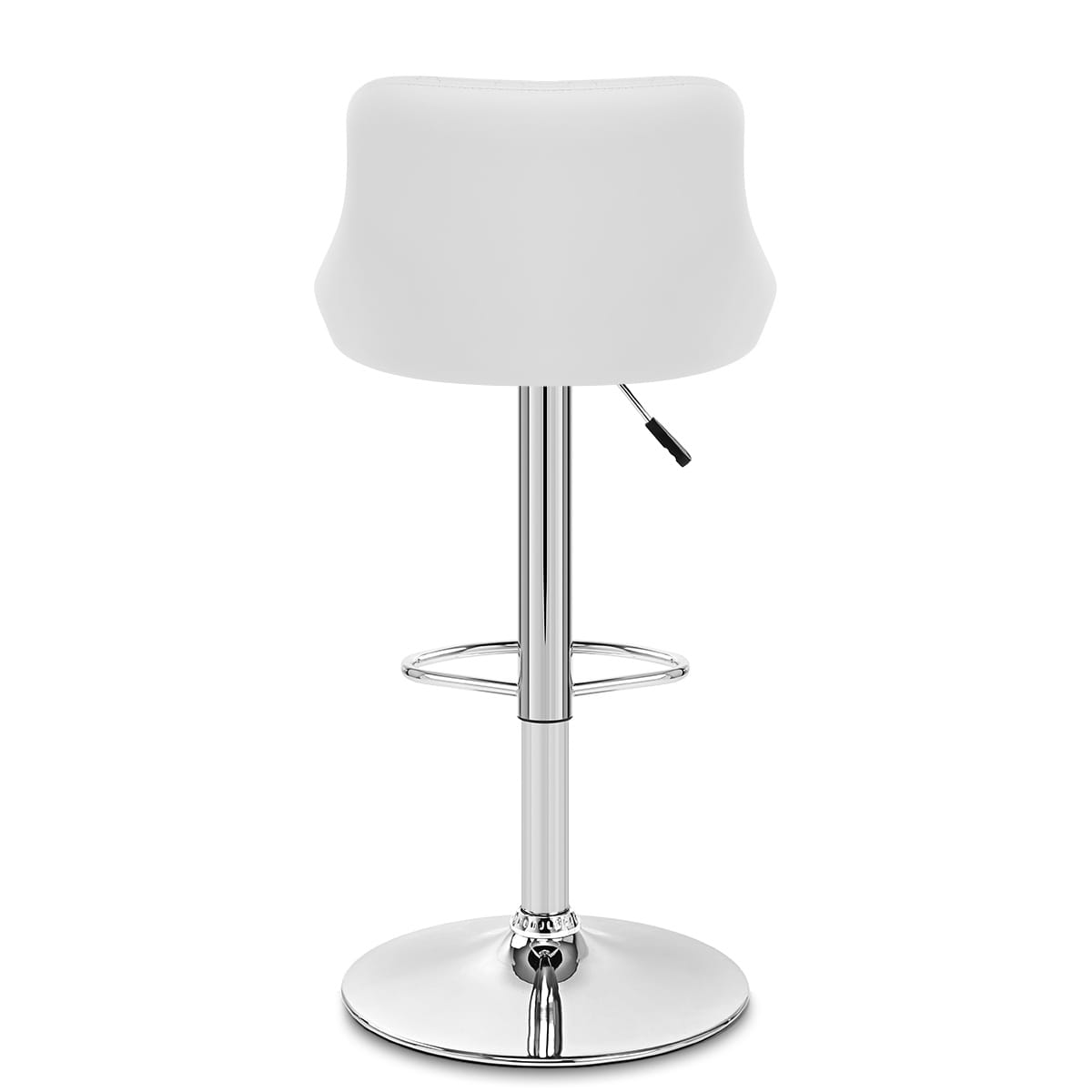 Taburete Polipiel Cromo - Stitch Blanco