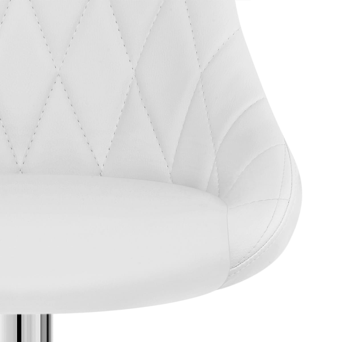 Taburete Polipiel Cromo - Stitch Blanco