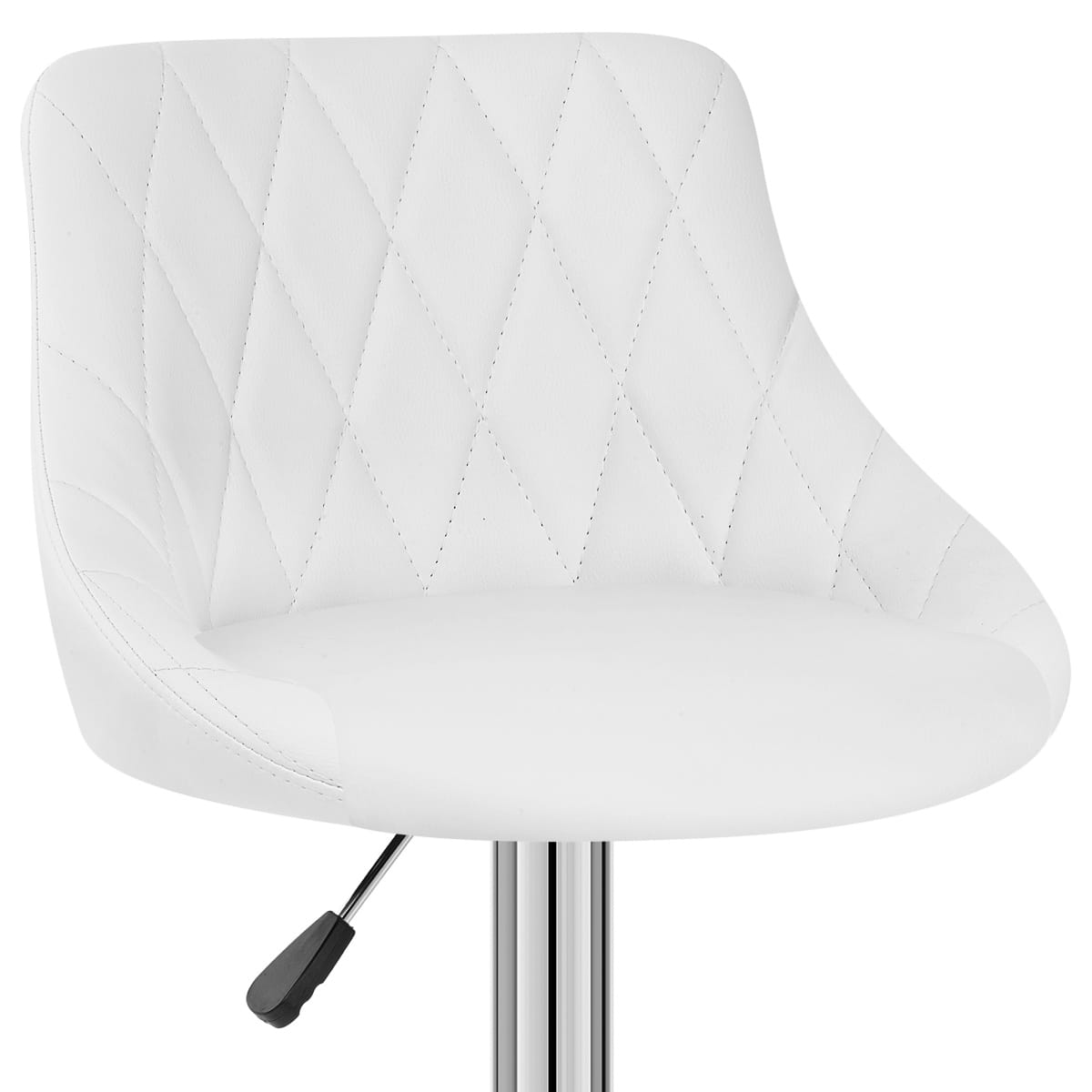 Taburete Polipiel Cromo - Stitch Blanco