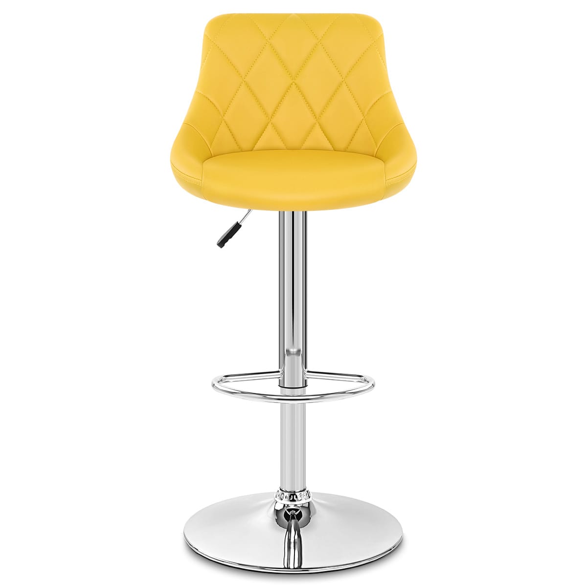 Taburete Polipiel Cromo - Stitch Amarillo