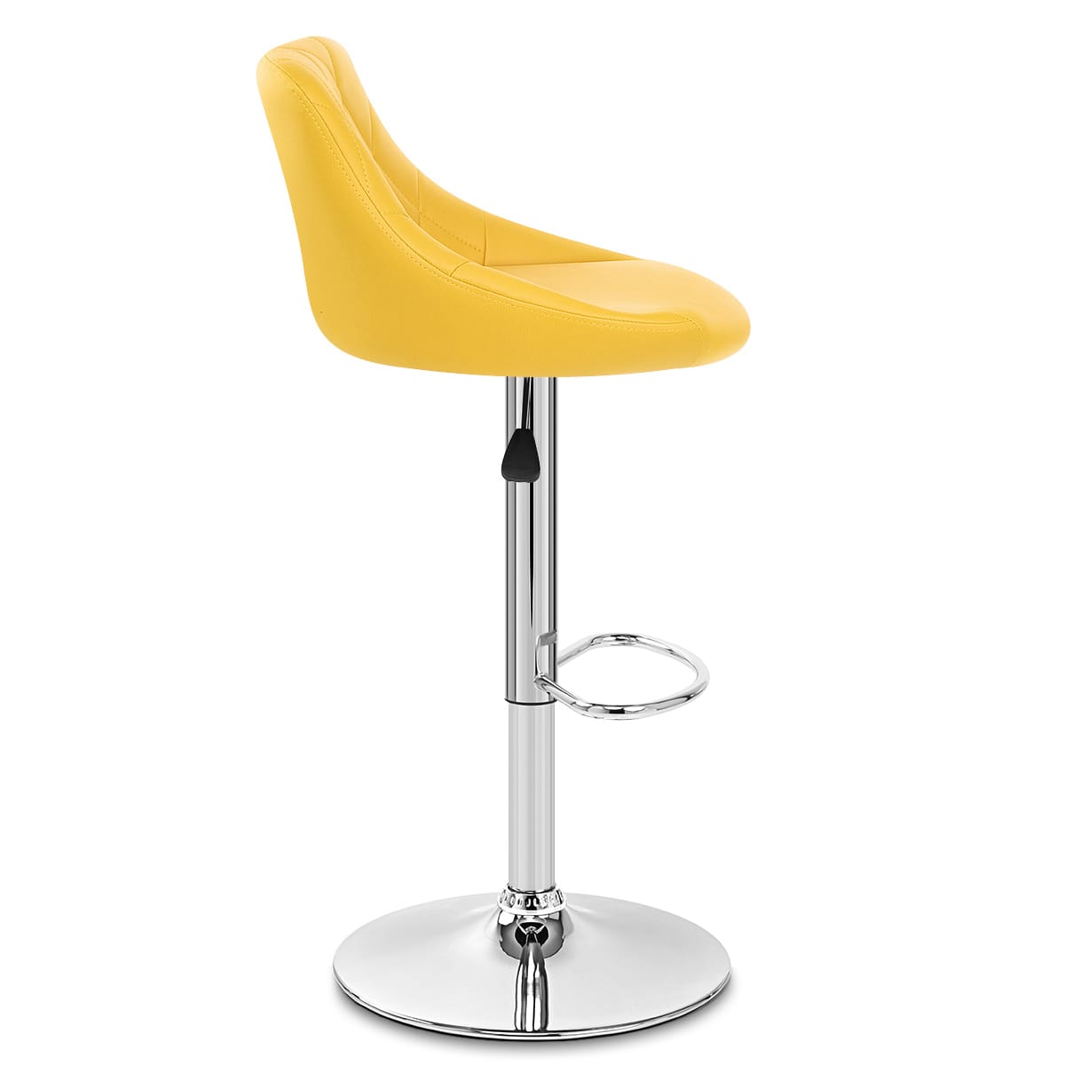 Taburete Polipiel Cromo - Stitch Amarillo