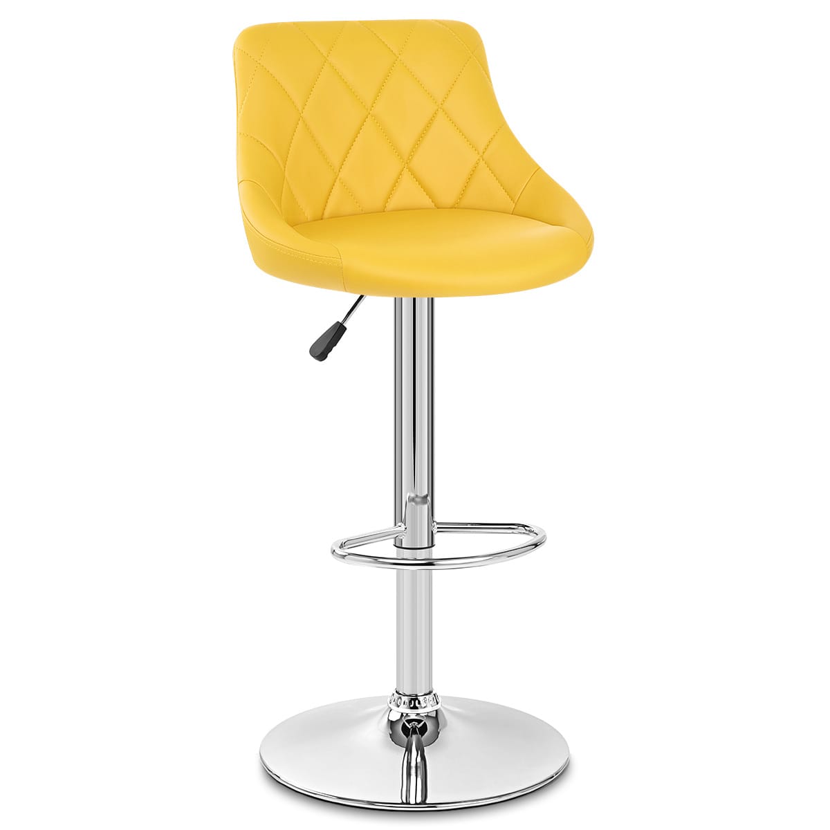 Taburete Polipiel Cromo - Stitch Amarillo