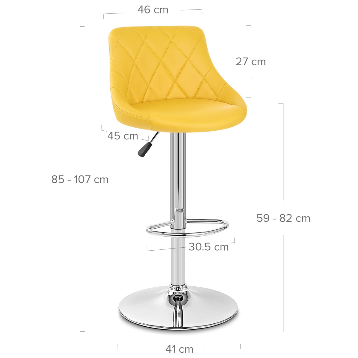 Taburete Polipiel Cromo - Stitch Amarillo