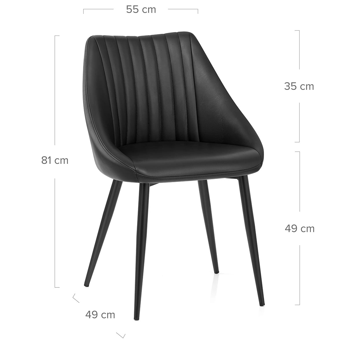 Silla Cuero Auténtico - Strata Negro