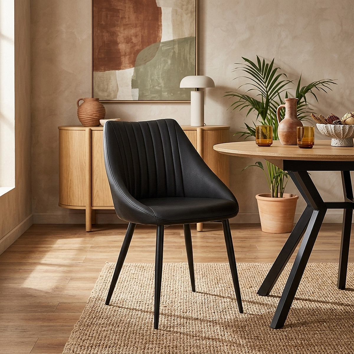 Silla Cuero Auténtico - Strata Negro