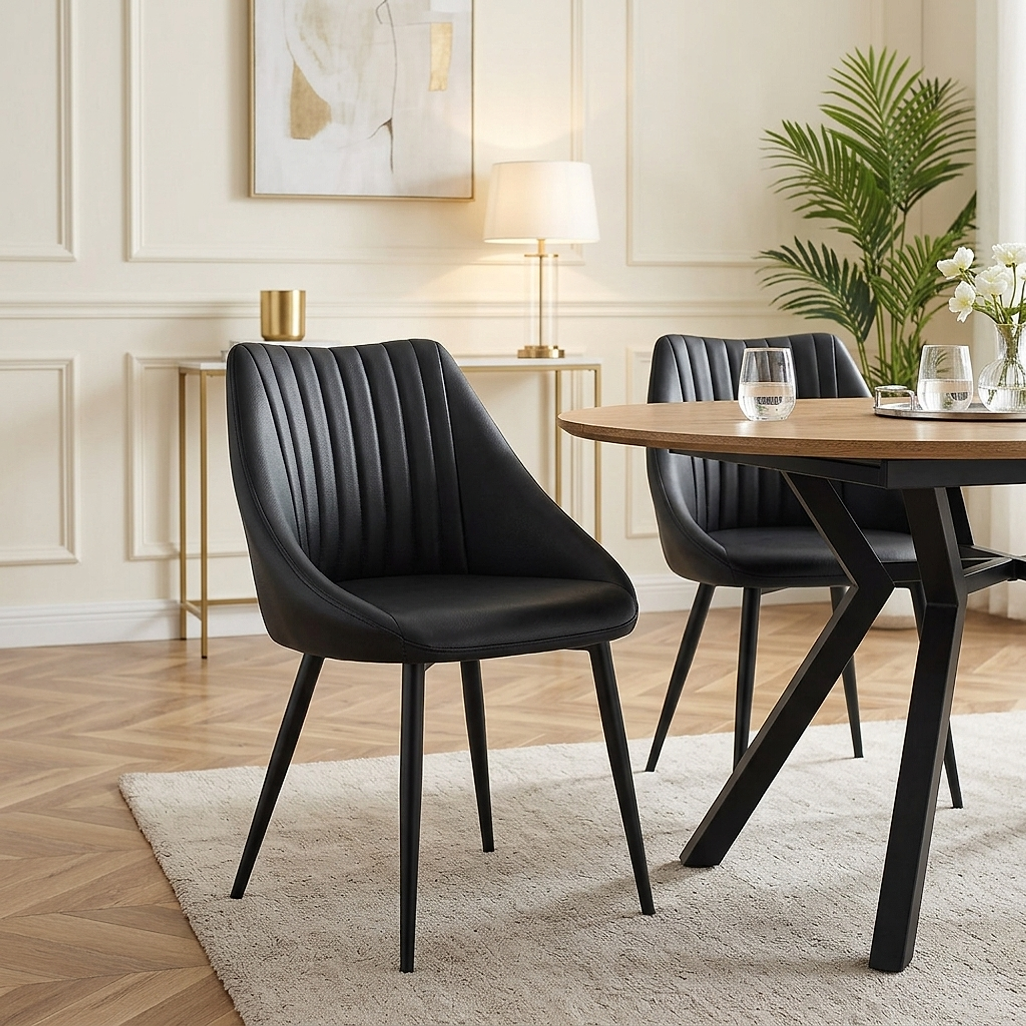Silla Cuero Auténtico - Strata Negro