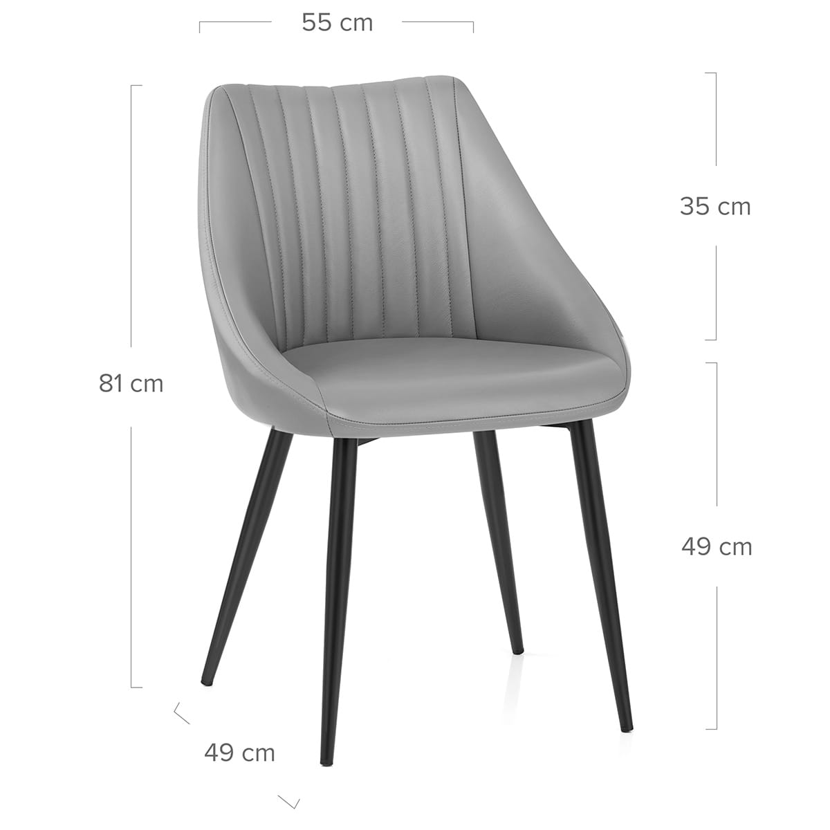 Silla Cuero Auténtico - Strata Gris
