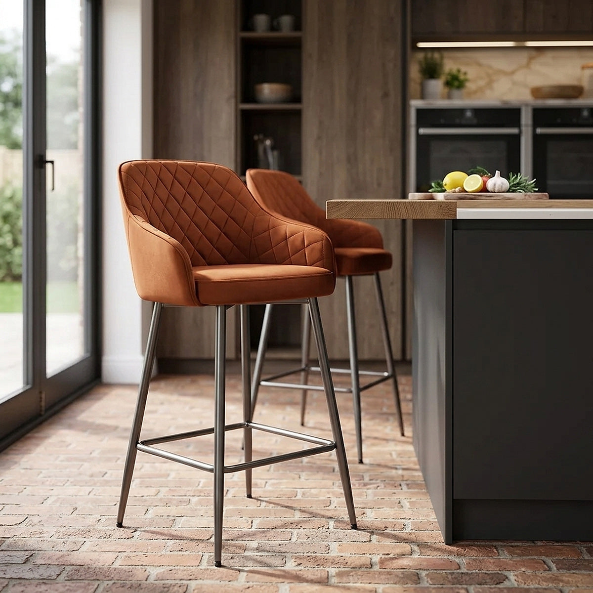 Taburete Terciopelo - Sydney Marrón