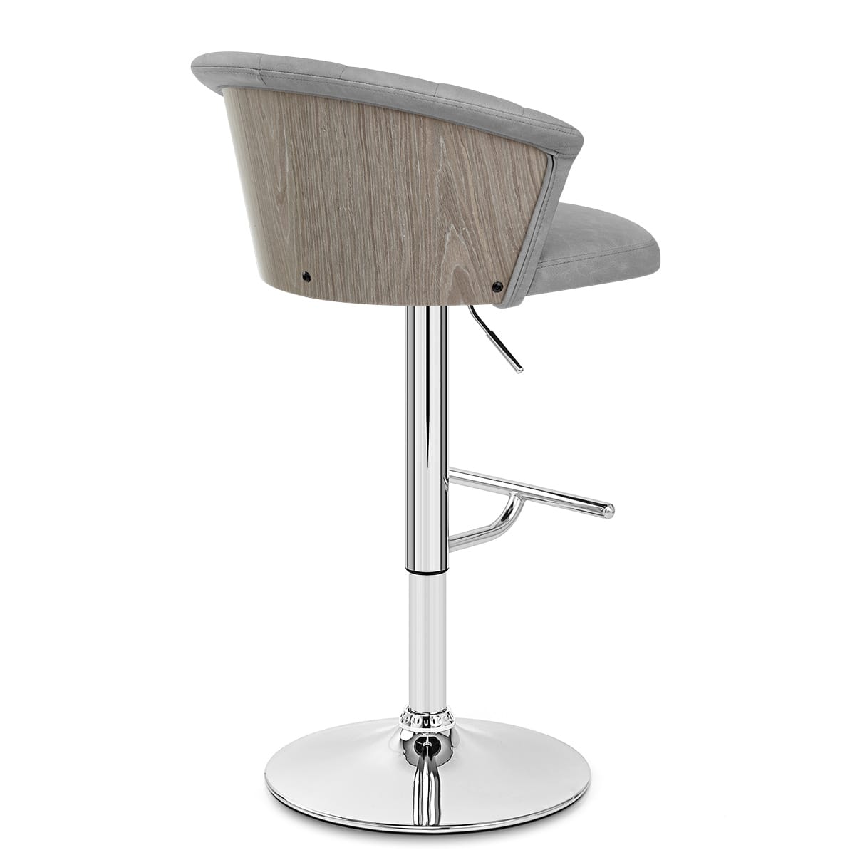 Taburete Polipiel Cromo - Symphony Gris