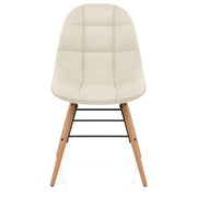 Silla Polipiel Madera - Tate Crema
