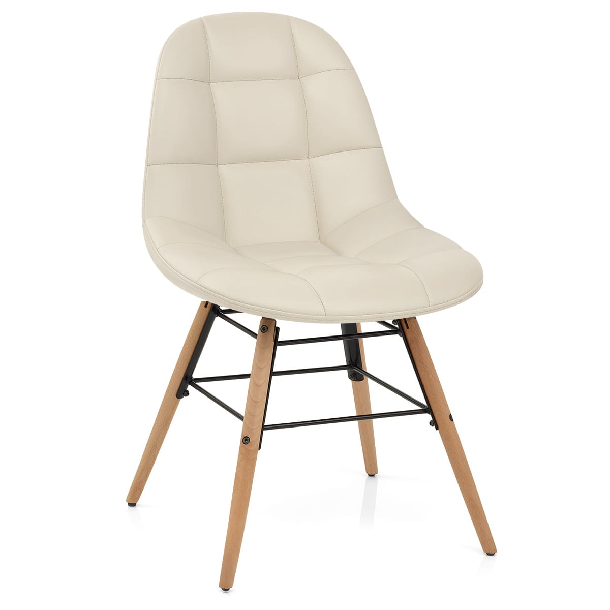 Silla Polipiel Madera - Tate Crema