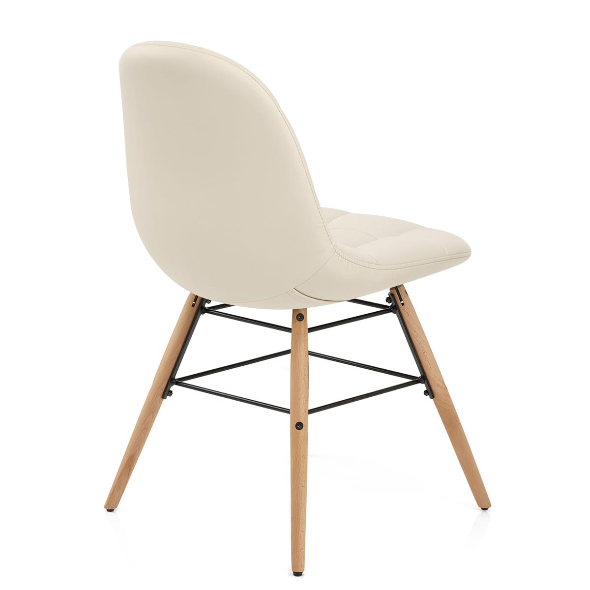 Silla Polipiel Madera - Tate Crema