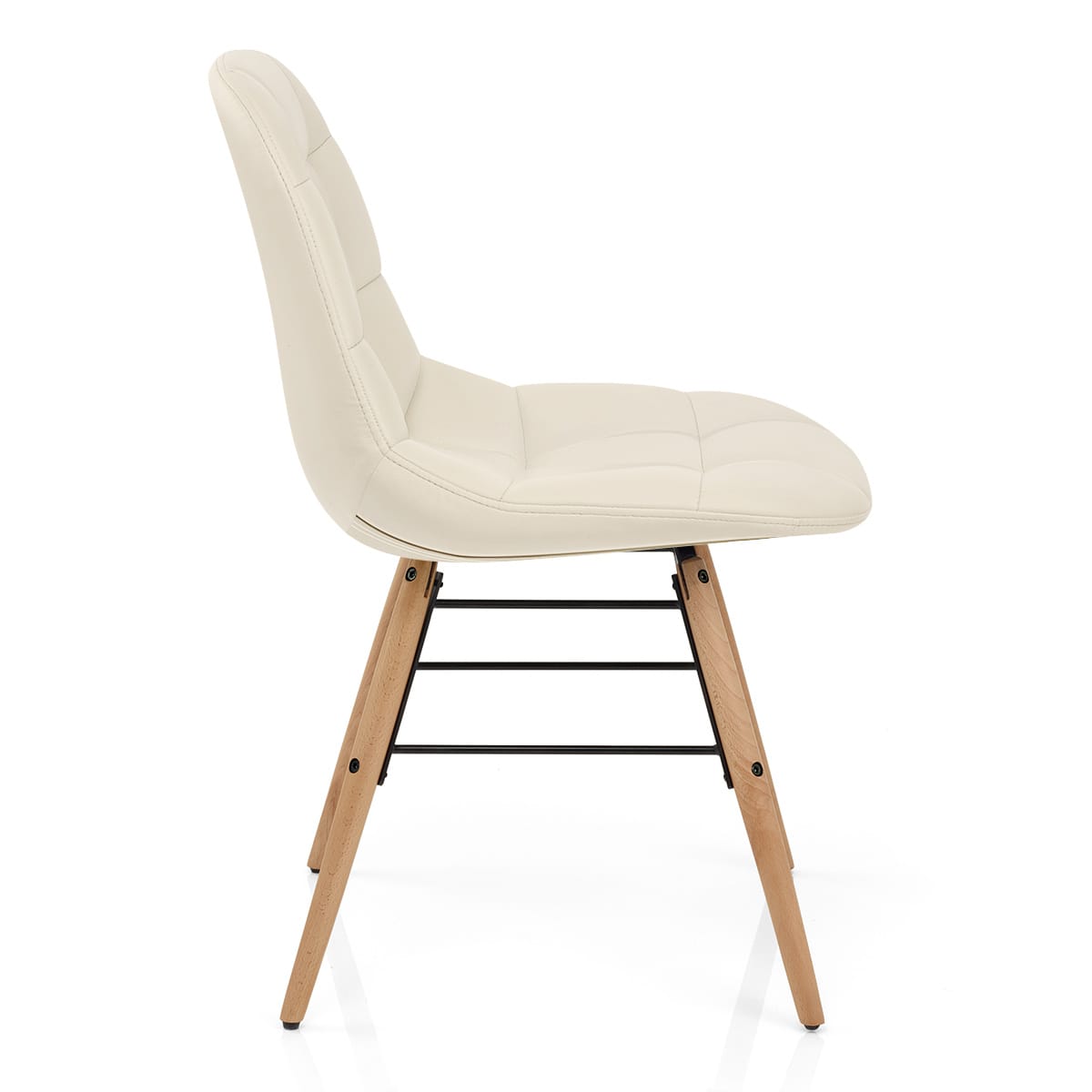 Silla Polipiel Madera - Tate Crema