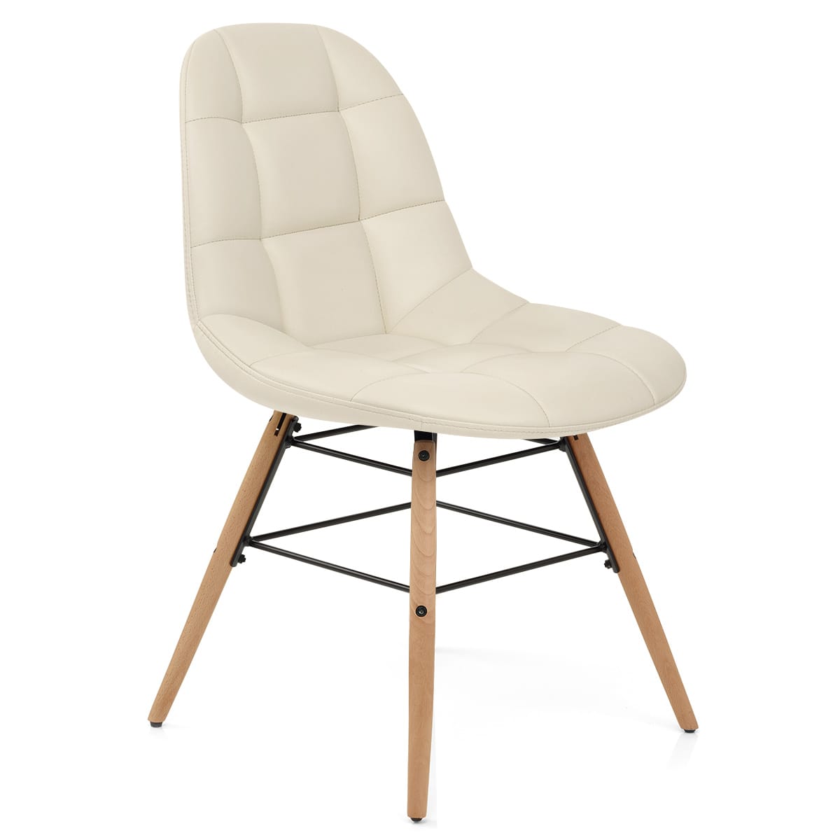 Silla Polipiel Madera - Tate Crema