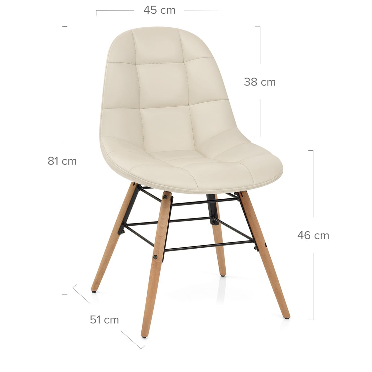Silla Polipiel Madera - Tate Crema