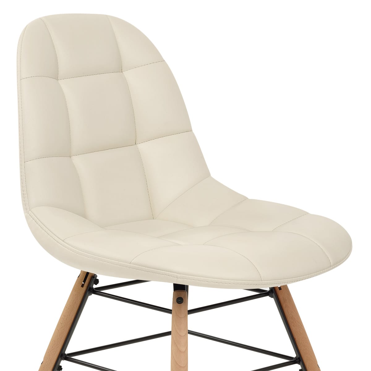 Silla Polipiel Madera - Tate Crema