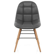 Silla Polipiel Madera - Tate Gris