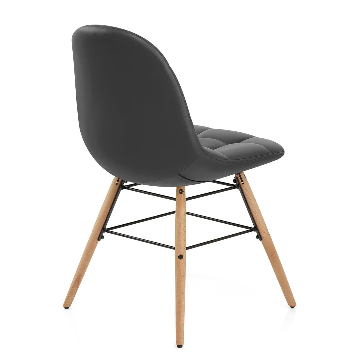 Silla Polipiel Madera - Tate Gris