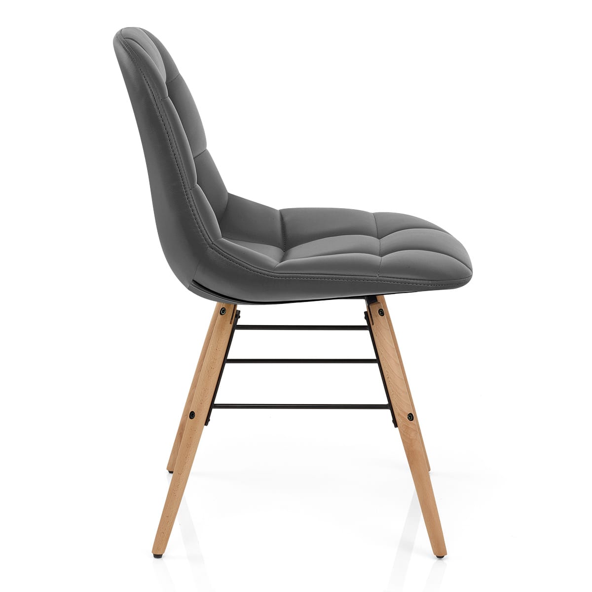 Silla Polipiel Madera - Tate Gris