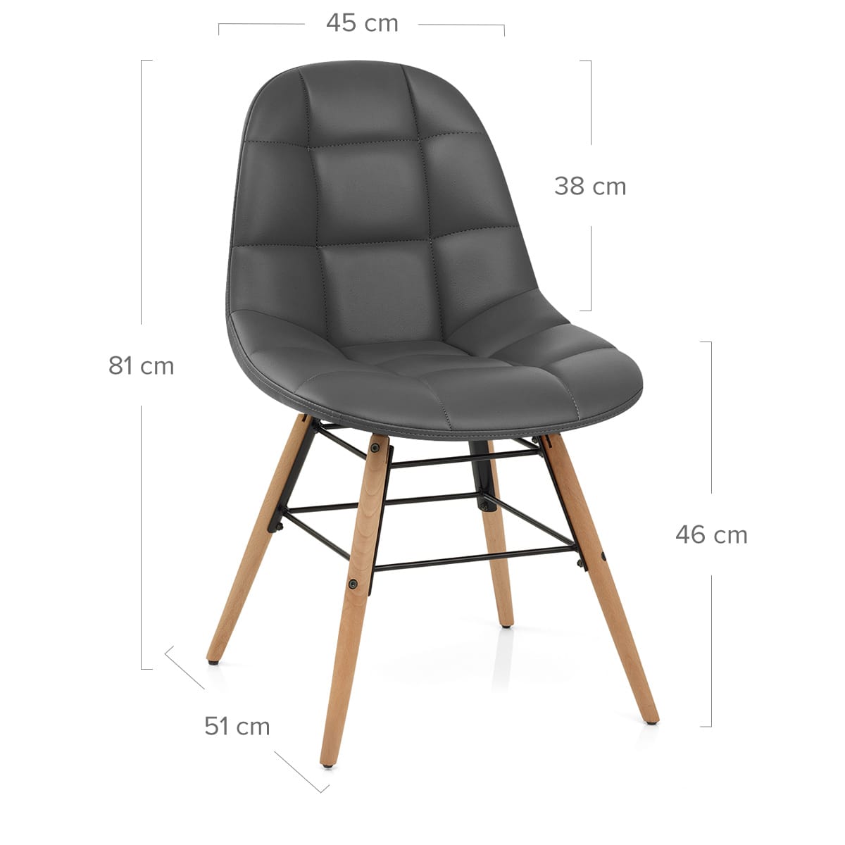 Silla Polipiel Madera - Tate Gris