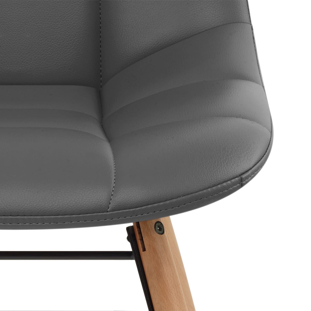Silla Polipiel Madera - Tate Gris